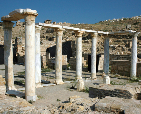 Hierapolis Ancient City Marble Columns in Pamukkale Ancient marble columns in the ruins of Hierapolis ancient city near Pamukkale Turkey